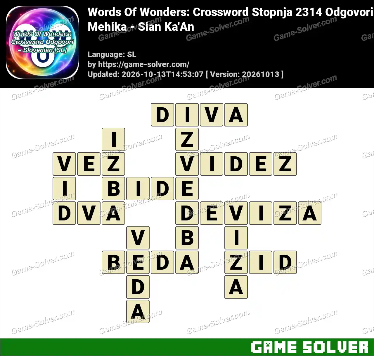 Words Of Wonders: Crossword Stopnja 2314 Odgovori – Mehika – Sian Ka’An